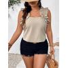 imageSOLY HUX Womens Plus Size Tops Ruffle Sleeveless Square Neck Casual Summer BlousePlain Apricot
