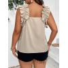 imageSOLY HUX Womens Plus Size Tops Ruffle Sleeveless Square Neck Casual Summer BlousePlain Apricot