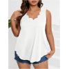 imageSOLY HUX Womens Plus Size Tops Scallop V Neck Sleeveless Summer Casual Tank TopPlain White