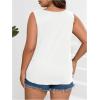 imageSOLY HUX Womens Plus Size Tops Scallop V Neck Sleeveless Summer Casual Tank TopPlain White
