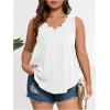 imageSOLY HUX Womens Plus Size Tops Scallop V Neck Sleeveless Summer Casual Tank TopPlain White