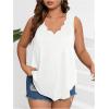 imageSOLY HUX Womens Plus Size Tops Scallop V Neck Sleeveless Summer Casual Tank TopPlain White