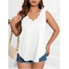 imageSOLY HUX Womens Plus Size Tops Scallop V Neck Sleeveless Summer Casual Tank TopPlain White