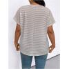 imageSOLY HUX Womens Plus Size Tops Striped V Neck Short Sleeve Tee Casual Summer T ShirtsMulticoloured Striped
