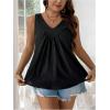 imageSOLY HUX Womens Plus Size Tops V Neck Sleeveless Ruched Casual Summer Tank TopPlain Black