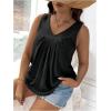 imageSOLY HUX Womens Plus Size Tops V Neck Sleeveless Ruched Casual Summer Tank TopPlain Black