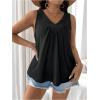 imageSOLY HUX Womens Plus Size Tops V Neck Sleeveless Ruched Casual Summer Tank TopPlain Black