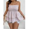 imageSOLY HUX Womens Plus Size Tube Tops Floral Print Shirred Strapless Sleeveless Peplum Ruffle TopMulticoloured Floral