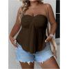 imageSOLY HUX Womens Plus Size Twist Front Tube Top Strapless Going Out Bandeau TopsCoffee Brown