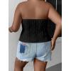 imageSOLY HUX Womens Plus Size Twist Front Tube Top Strapless Going Out Bandeau TopsPlain Black