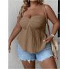 imageSOLY HUX Womens Plus Size Twist Front Tube Top Strapless Going Out Bandeau TopsSolid Khaki