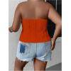 imageSOLY HUX Womens Plus Size Twist Front Tube Top Strapless Going Out Bandeau TopsSolid Orange