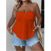 imageSOLY HUX Womens Plus Size Twist Front Tube Top Strapless Going Out Bandeau TopsSolid Orange