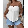 imageSOLY HUX Womens Plus Size Twist Front Tube Top Strapless Going Out Bandeau TopsSolid White