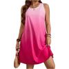 imageSOLY HUX Plus Size Summer Dresses for Curvy Women Ombre Sundress Casual Sleeveless Midi Tank DressHot Pink
