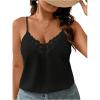 imageSOLY HUX Womens Plus Size Camisole Tops Floral Lace V Neck Spaghetti Strap Dressy Casual TopsPure Black