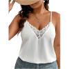 imageSOLY HUX Womens Plus Size Camisole Tops Lace Trim V Neck Spaghetti Strap Dressy Casual TopsPure White