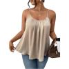 imageSOLY HUX Womens Plus Size Camisole Tops Spaghetti Strap Pleated Loose Fit Dressy Casual Flowy TopsPure Gold