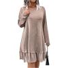 imageSOLY HUX Womens Plus Size Long Sleeve Ruffle Hem T Shirt Babydoll Dress Casual Fall DressesPure Pink