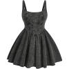 imageSOLY HUX Womens Plus Size Scoop Neck Denim Dress Sleeveless A Line Flowy Mini Jean DressesSolid Black