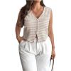 imageSOLY HUX Womens Plus Size Tank Top Striped V Neck Sleeveless Button Down Summer TopsMulticoloured Striped