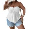 imageSOLY HUX Womens Plus Size Twist Front Tube Top Strapless Going Out Bandeau TopsSolid White