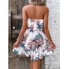 imageSOLY HUX Summer Dresses for Women Tropical Print Strapless Sleeveless Ruffle Hem Tube DressWhite Tropical Print