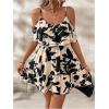 imageSOLY HUX Womens Boho Floral Print Cold Shoulder Dress Short Sleeve Ruffle A Line Vacation Elegant Mini DressesMulticoloured Floral Print