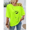 imageSOLY HUX Womens Figure Graphic Tees Criss Cross Cut Out Half Sleeve T Shirt Summer TopsGreen Figure
