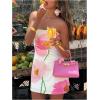 imageSOLY HUX Womens Floral Print Mini Tube Dress Strapless Sleeveless Bodycon DressesWhite Floral Print