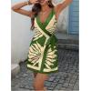 imageSOLY HUX Womens Floral Print Wrap Tie Side Dress Deep V Neck Spaghetti Strap Mini Beach Vacation DressesGreen Printed