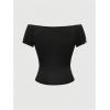 imageSOLY HUX Womens Goth T Shirts Off Shoulder Short Sleeve Graphic Tees Y2k Tight Fitted Crop TopsBlack Graphic
