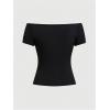 imageSOLY HUX Womens Goth T Shirts Off Shoulder Short Sleeve Graphic Tees Y2k Tight Fitted Crop TopsBlack Purple