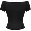 imageSOLY HUX Womens Goth T Shirts Off Shoulder Short Sleeve Graphic Tees Y2k Tight Fitted Crop TopsPink Black
