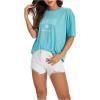 imageSOLY HUX Womens Graphic Oversized Tees Letter Print Summer Tops Vintage Half Sleeve Loose Casual T ShirtsBlue Graphic
