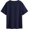imageSOLY HUX Womens Graphic Oversized Tees Letter Print Summer Tops Vintage Half Sleeve Loose Casual T ShirtsDark Blue Letter