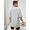 imageSOLY HUX Womens Graphic Oversized Tees Letter Print Summer Tops Vintage Half Sleeve Loose Casual T ShirtsGrey and Black