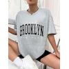 imageSOLY HUX Womens Graphic Oversized Tees Letter Print Summer Tops Vintage Half Sleeve Loose Casual T ShirtsGrey and Black