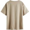imageSOLY HUX Womens Graphic Oversized Tees Letter Print Summer Tops Vintage Half Sleeve Loose Casual T ShirtsLetter Khaki