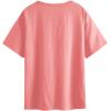 imageSOLY HUX Womens Graphic Oversized Tees Letter Print Summer Tops Vintage Half Sleeve Loose Casual T ShirtsLetter Pink