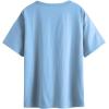 imageSOLY HUX Womens Graphic Oversized Tees Letter Print Summer Tops Vintage Half Sleeve Loose Casual T ShirtsLight Blue Letter