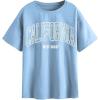 imageSOLY HUX Womens Graphic Oversized Tees Letter Print Summer Tops Vintage Half Sleeve Loose Casual T ShirtsLight Blue Letter