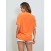 imageSOLY HUX Womens Graphic Oversized Tees Letter Print Summer Tops Vintage Half Sleeve Loose Casual T ShirtsOrange Letter Graphic