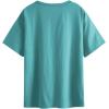imageSOLY HUX Womens Graphic Oversized Tees Letter Print Summer Tops Vintage Half Sleeve Loose Casual T ShirtsTeal Blue Letter