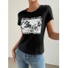 imageSOLY HUX Womens Graphic Tees Crop Fitted Tops Casual Summer Slogan Letter Print Short Sleeve T ShirtsBlack Graphic