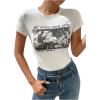 imageSOLY HUX Womens Graphic Tees Crop Fitted Tops Casual Summer Slogan Letter Print Short Sleeve T ShirtsWhite Graphic