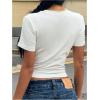 imageSOLY HUX Womens Graphic Tees Letter Car Print Crop Tops Short Sleeve Crew Neck Summer T ShirtWhite Car