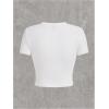 imageSOLY HUX Womens Graphic Tees Letter Car Print Crop Tops Short Sleeve Crew Neck Summer T ShirtWhite Letter