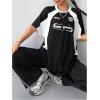 imageSOLY HUX Womens Graphic Tees Y2k Oversized T Shirt Jersey Streetwear Shirts Vintage Summer TopsBlack White Letter