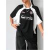 imageSOLY HUX Womens Graphic Tees Y2k Oversized T Shirt Jersey Streetwear Shirts Vintage Summer TopsBlack White Letter